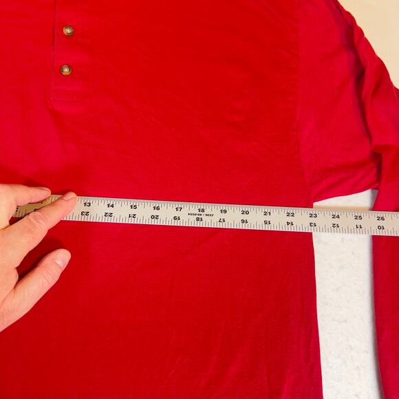 Hanes Beefy T Henley Shirt Men's XL 100% Cotton Thick Warm Base Outdoor Hunting - Picture 8 of 12